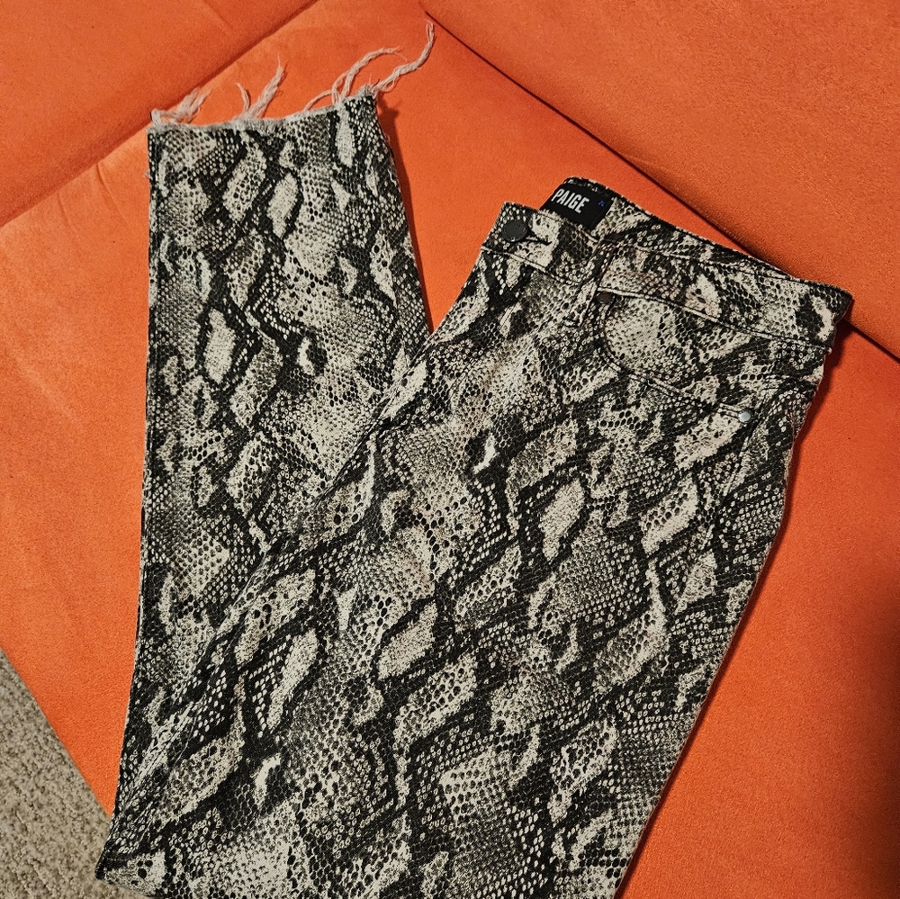 Paige Hoxton Slim Snakeskin Jeans